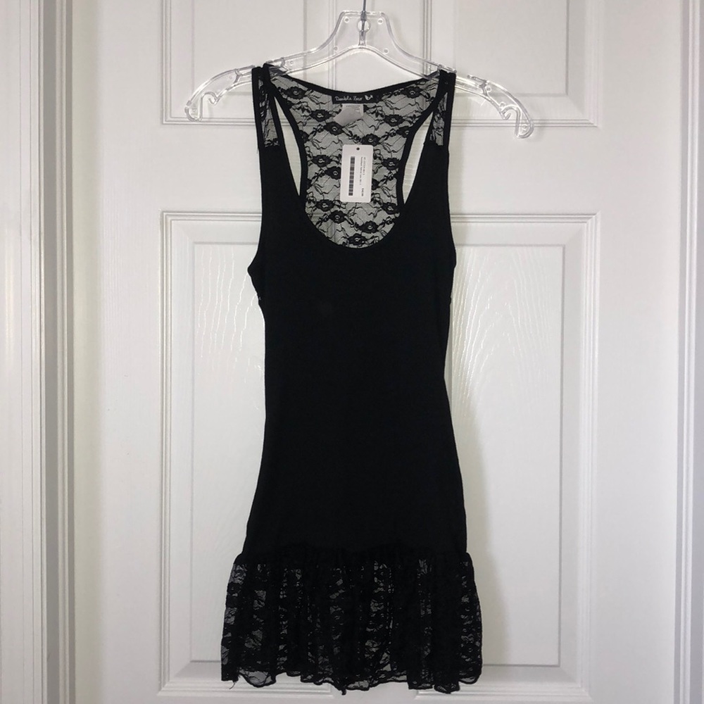 Black Razorback tank with lace size small